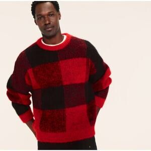 NWT Woolrich Buffalo Check Pullover Sweater Size: Small Color: Red and Black